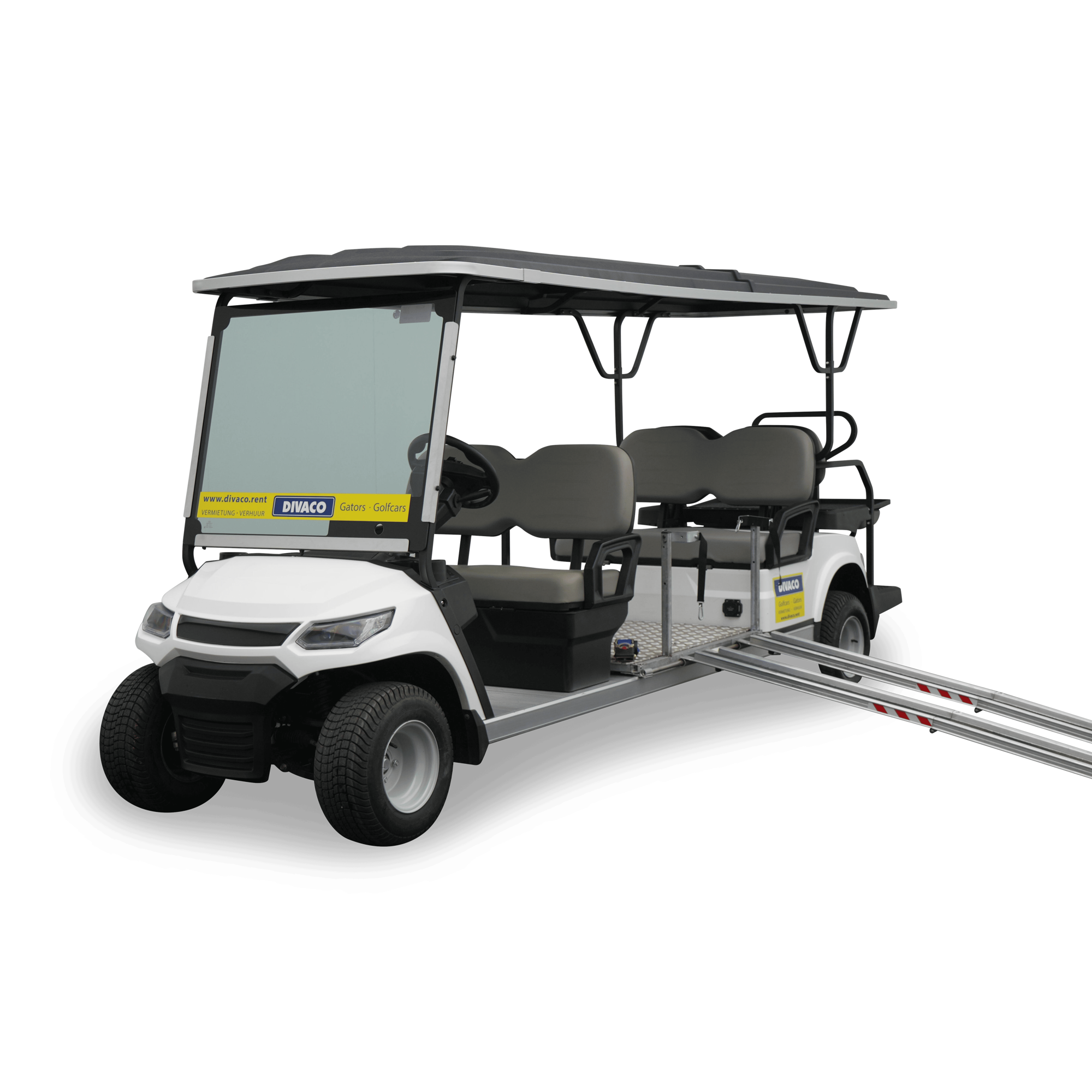 Divaco.rent Electric Wheelchair Transport Golf Cart for 6 People Front View